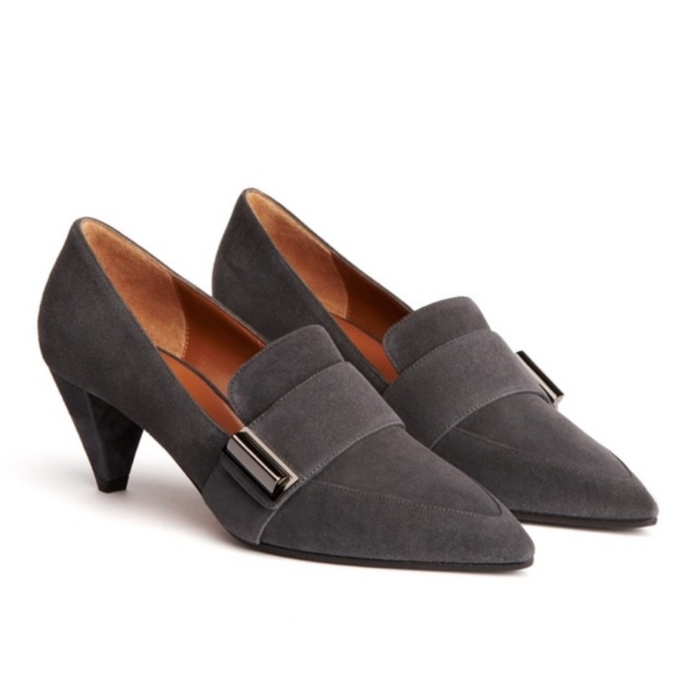 Aquatalia Gray Suede Loafers